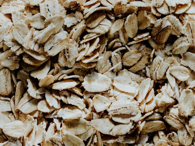 Close-up of rolled oat flakes
