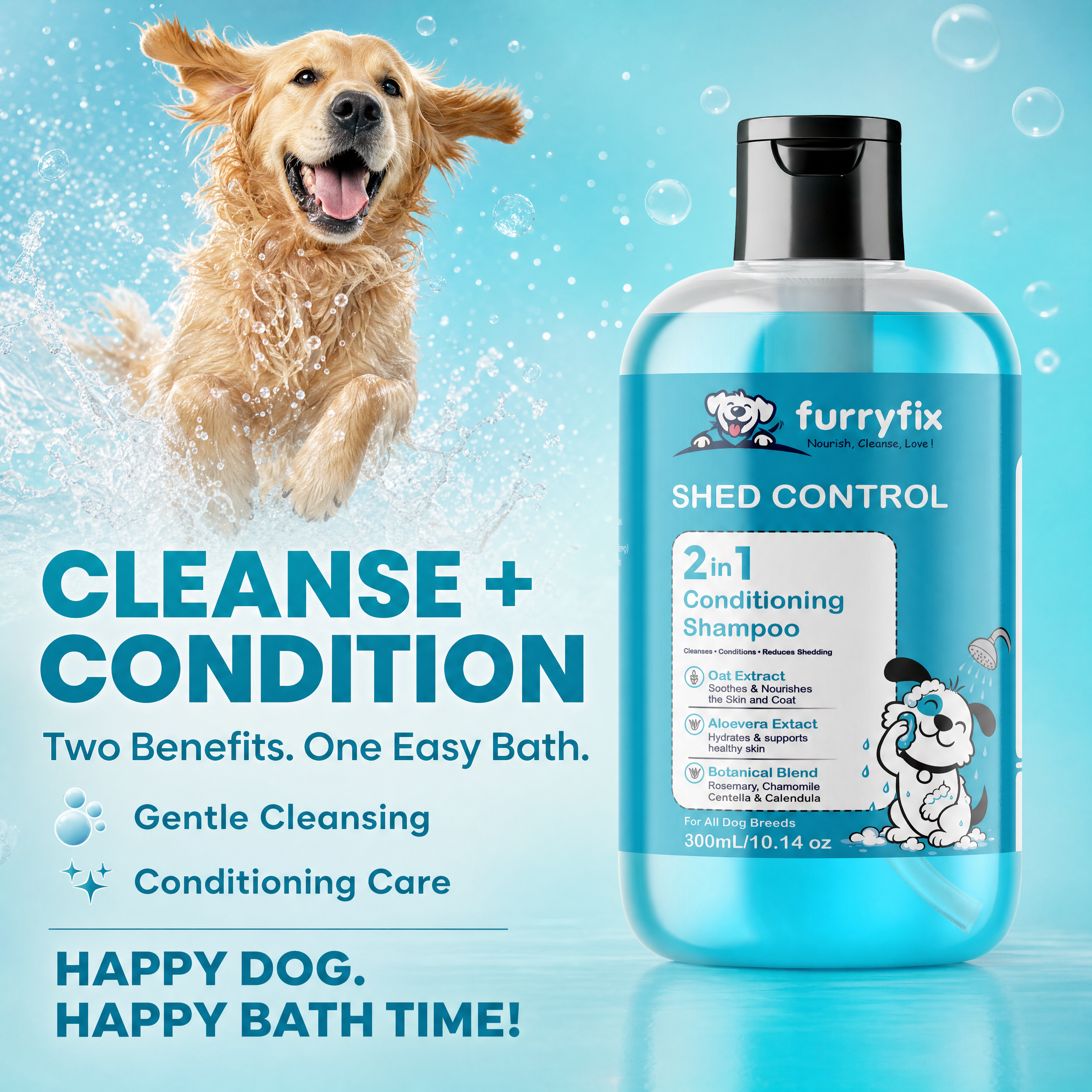 FurryFix Shed Control 2-in-1 Conditioning Shampoo, 300 mL, image 3 of 7