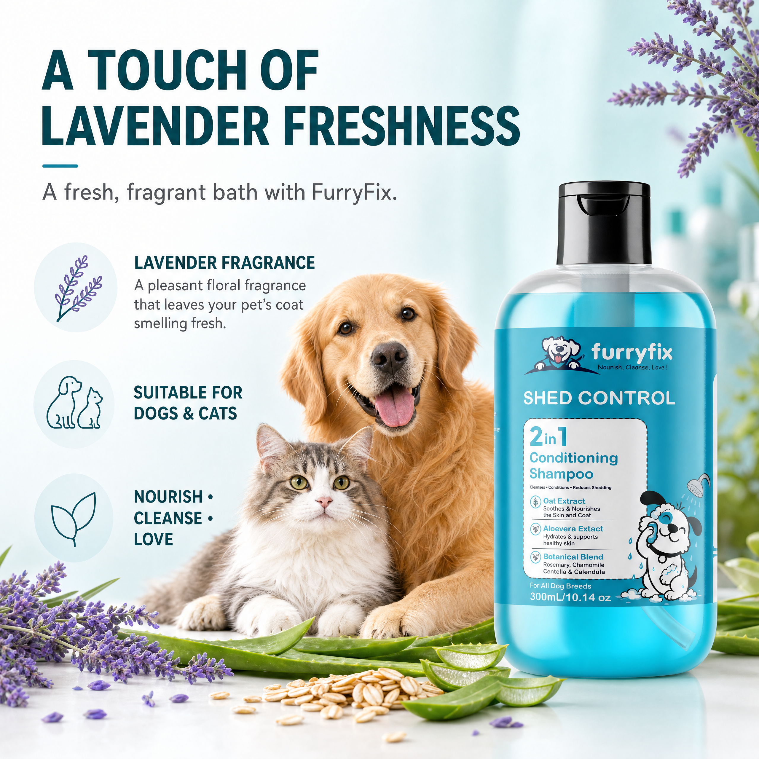 FurryFix Shed Control 2-in-1 Conditioning Shampoo, 300 mL, image 7 of 7