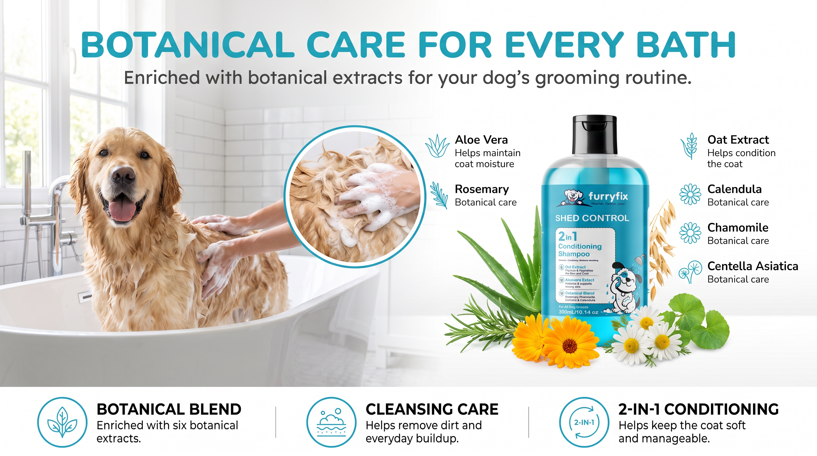 FurryFix Shed Control shampoo details, image 6 of 7